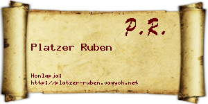 Platzer Ruben névjegykártya